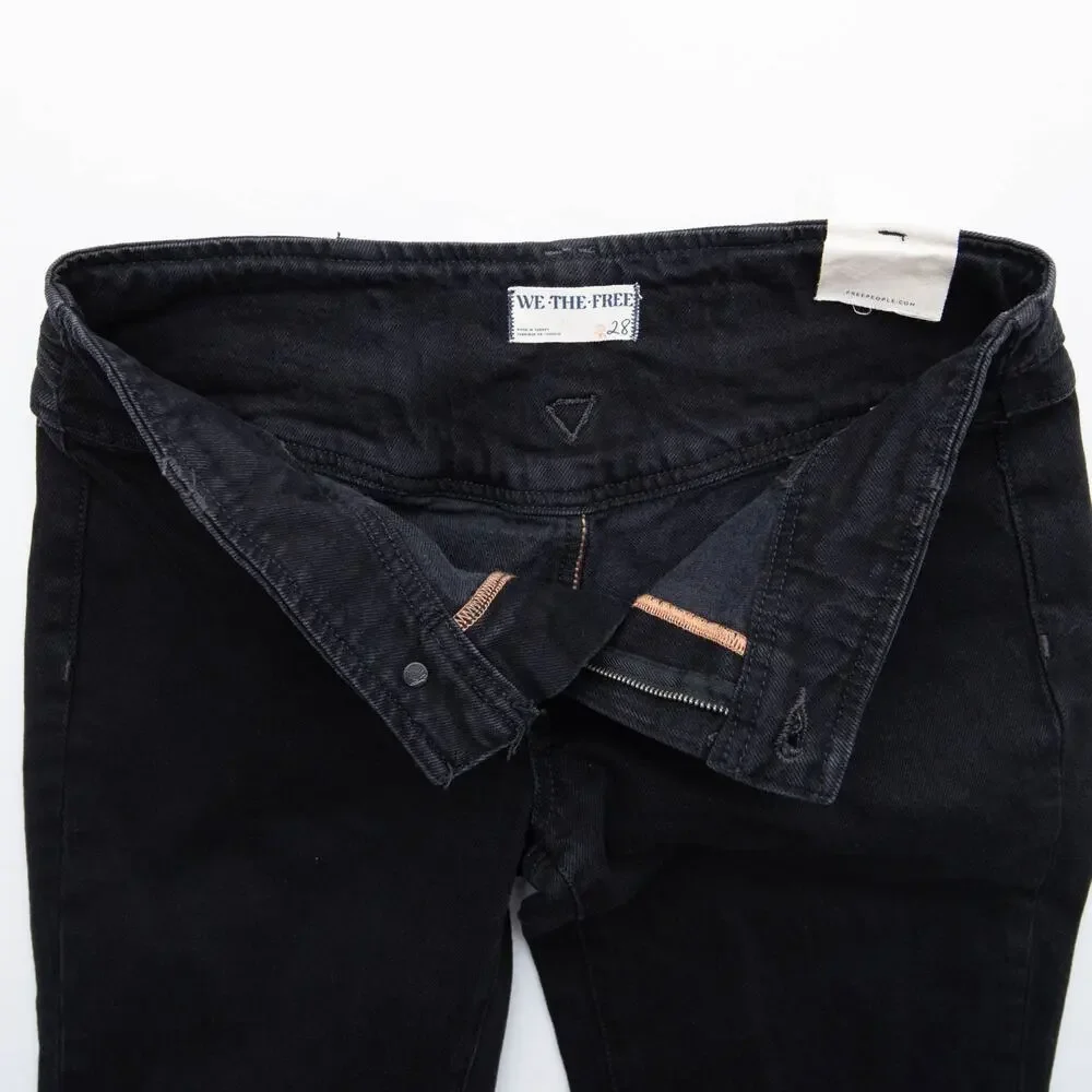 New Free People We The Free Black Stillwater Low Rise Flare Jeans Size 28